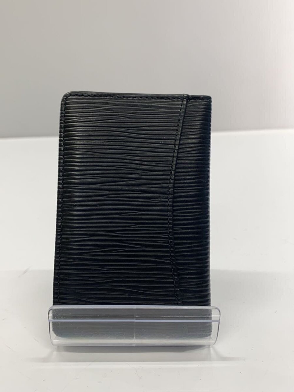 Louis Vuitton Carte Black Leather Black Visite Pochette Epi Black